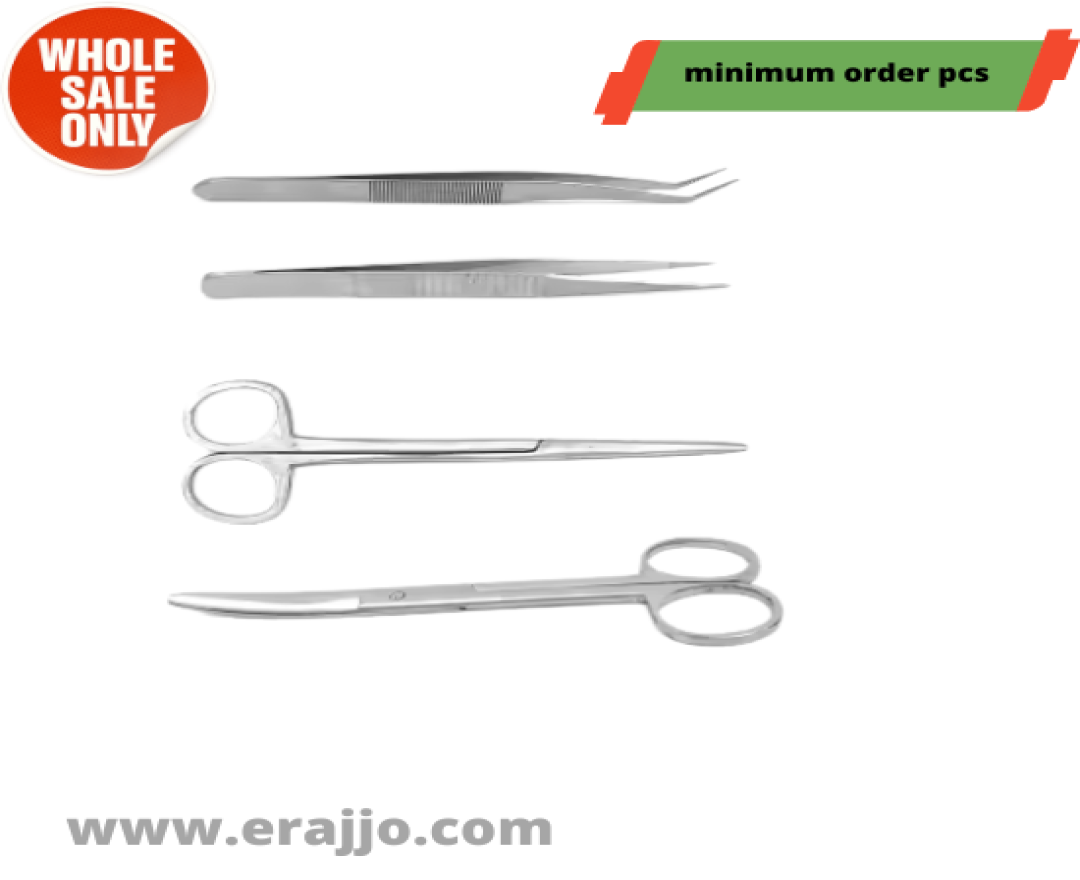 Scissors, Curved Scissors, Blunt End Forceps, Curved Blunt End Forceps